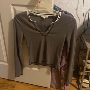 Gray long sleeve top